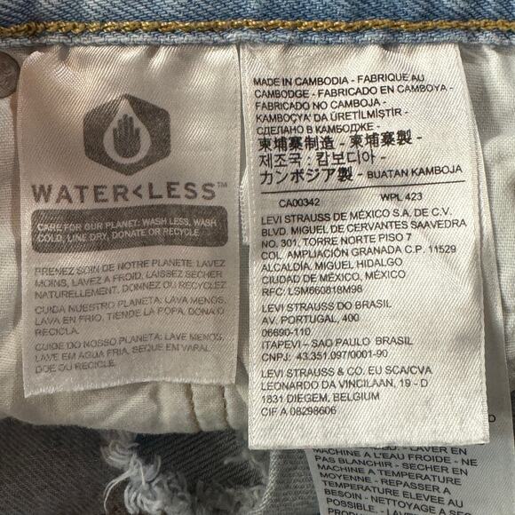 Levi’s 501 SZ W26 Jean Shorts Button-Fly Distressed Light Wash Frayed Hems Blue - Picture 8 of 11